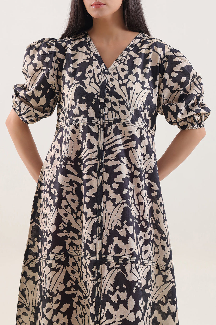 Printed Khaddar Stitched Dress - Pehnaawaa
