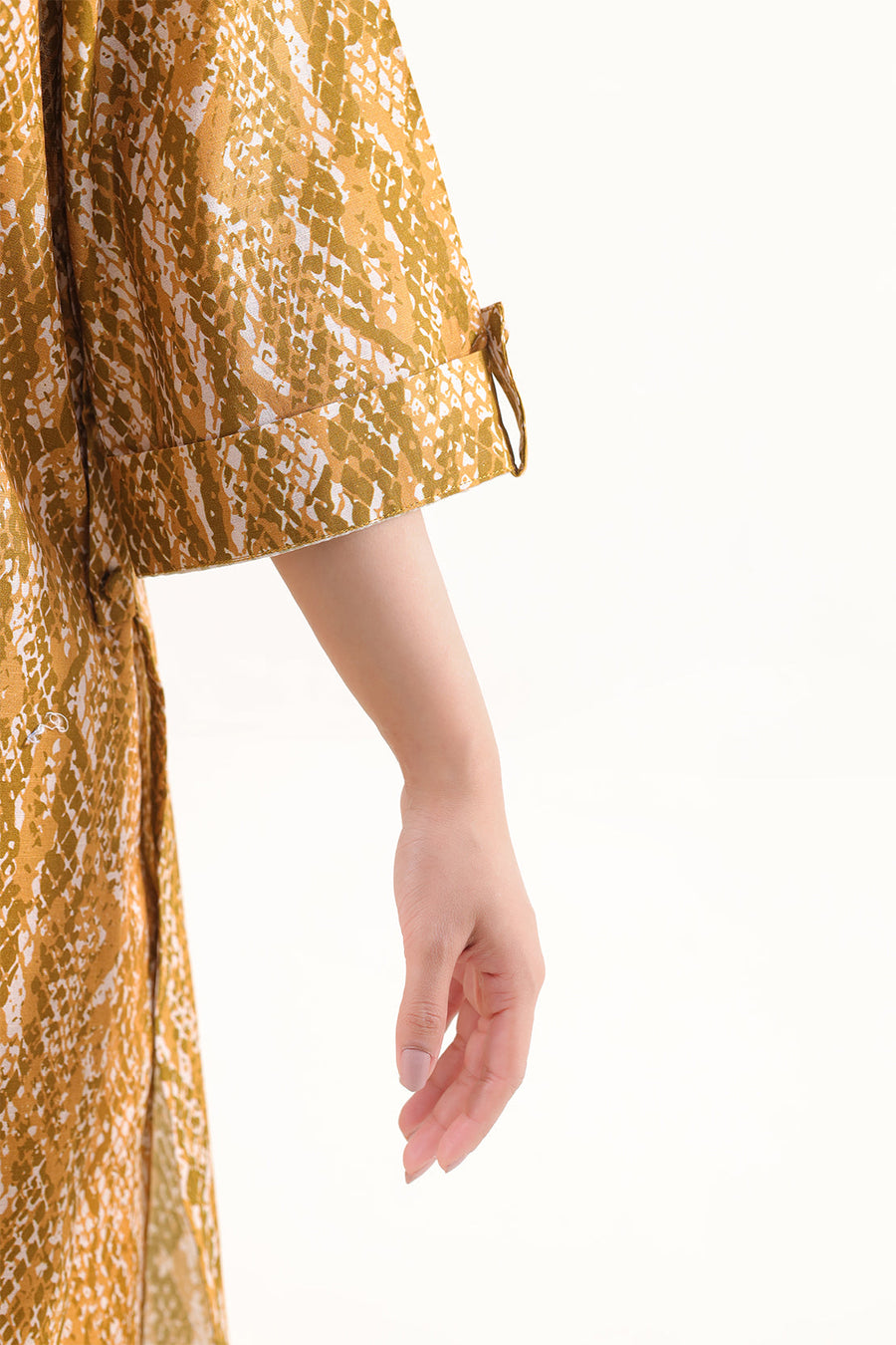 Mustard Khaddar Printed | Stitched - Pehnaawaa