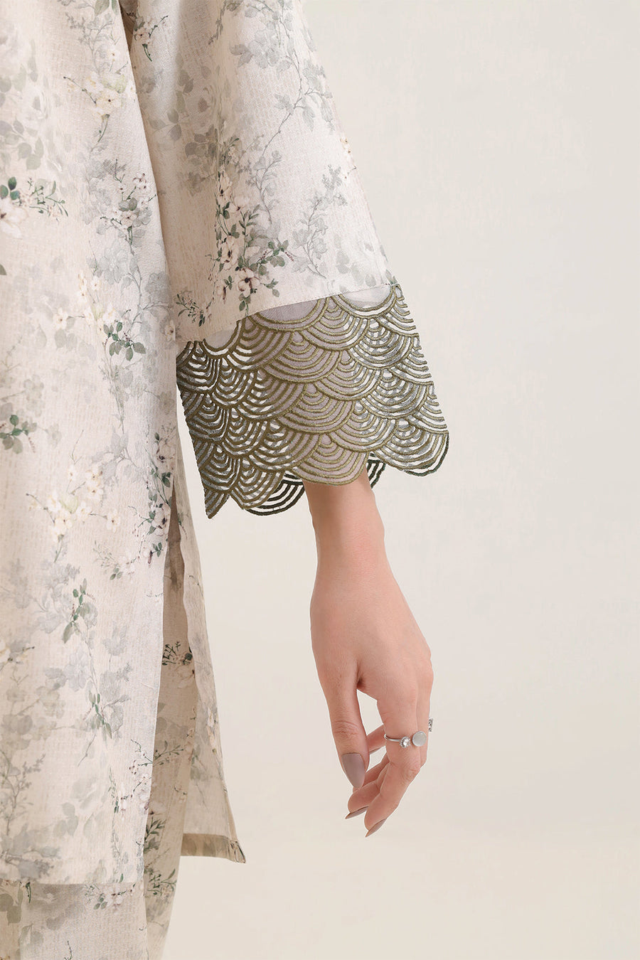 Printed Embroidered Cambric Stitched 2 Piece (Shirt/Trouser) - Pehnaawaa