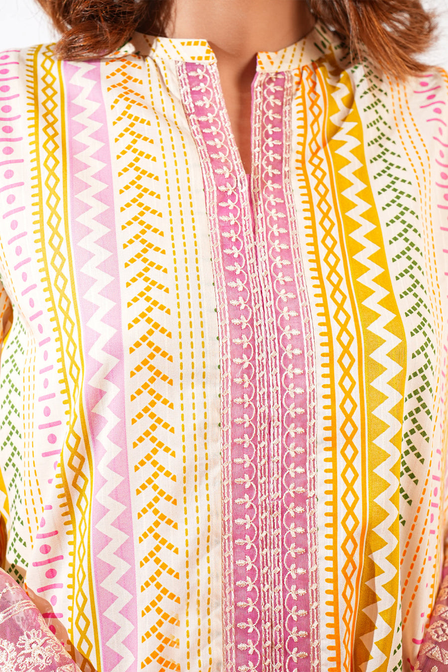 Printed Embroidered Lawn Stitched Shirt - Pehnaawaa