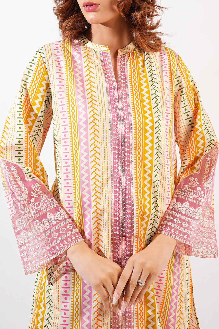 Printed Embroidered Lawn Stitched Shirt - Pehnaawaa
