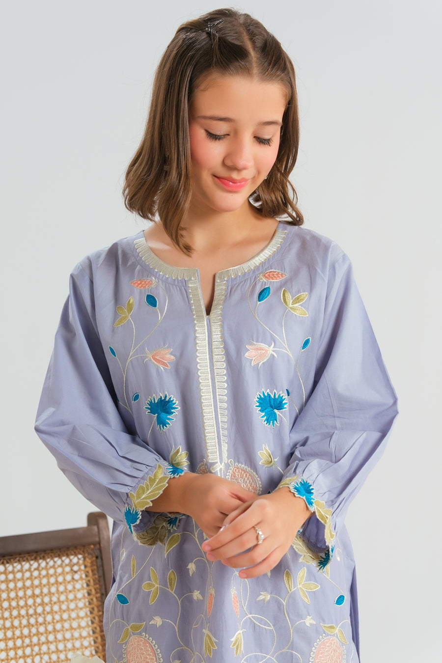 Premium Cambric Embroidered White - Pehnaawaa