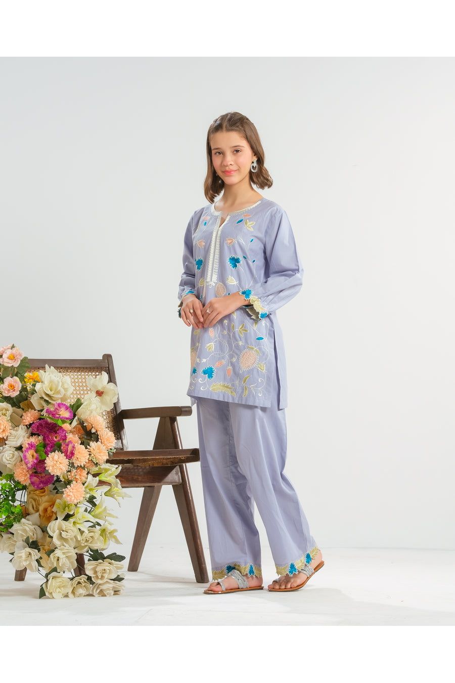 Premium Cambric Embroidered White - Pehnaawaa