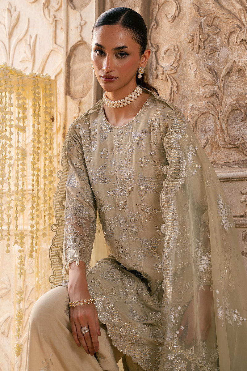 SILVER MIST-3PC SILK EMBROIDERED PRET - Pehnaawaa