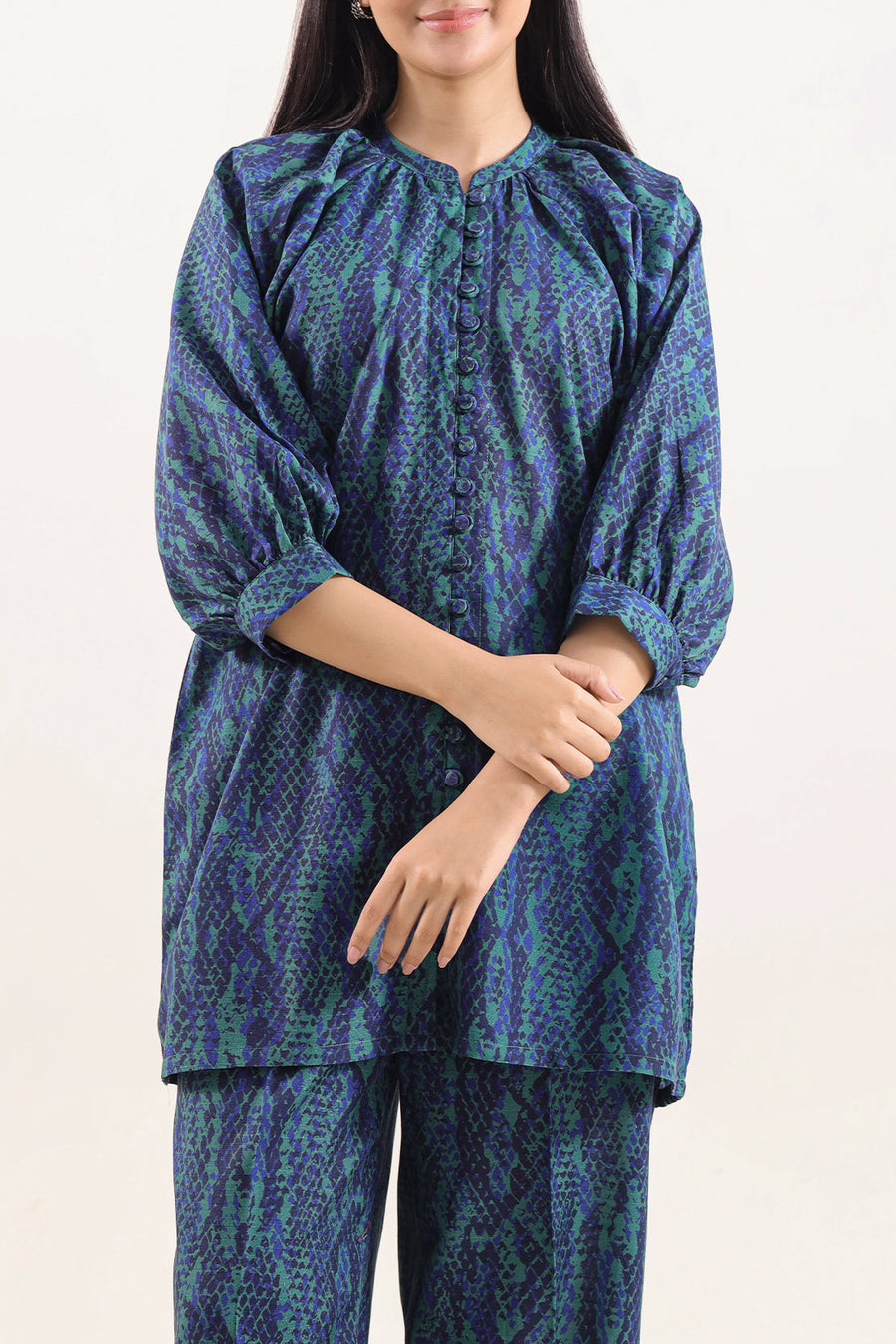 Printed Khaddar Stitched 2 Piece (Shirt/Trouser) - Pehnaawaa