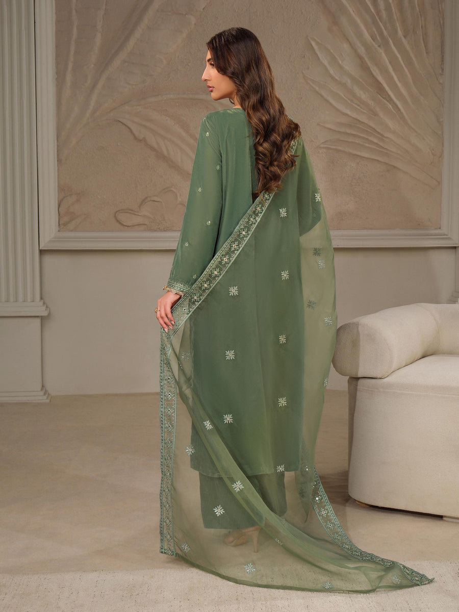 3 Piece Velvet Suit-Embroidered (Unstitched) - Pehnaawaa