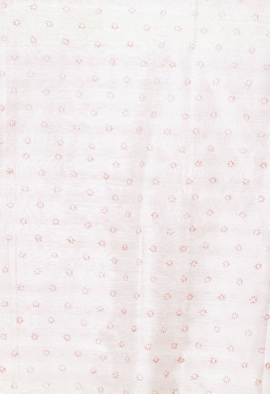 Pastel Pink Pure Hand Block Printed Chanderi Sico Saree-UNM77951 - Pehnaawaa