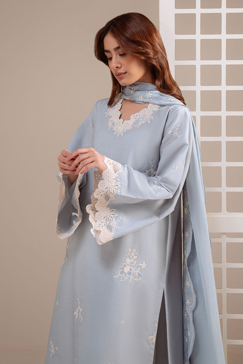 BLUE MIST-2PC (SHIRT & DUPATTA) - Pehnaawaa