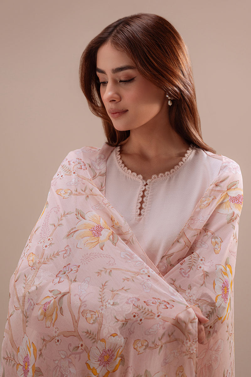 ROSE DUST-3PC (SHIRT, TROUSER & DUPATTA) - Pehnaawaa