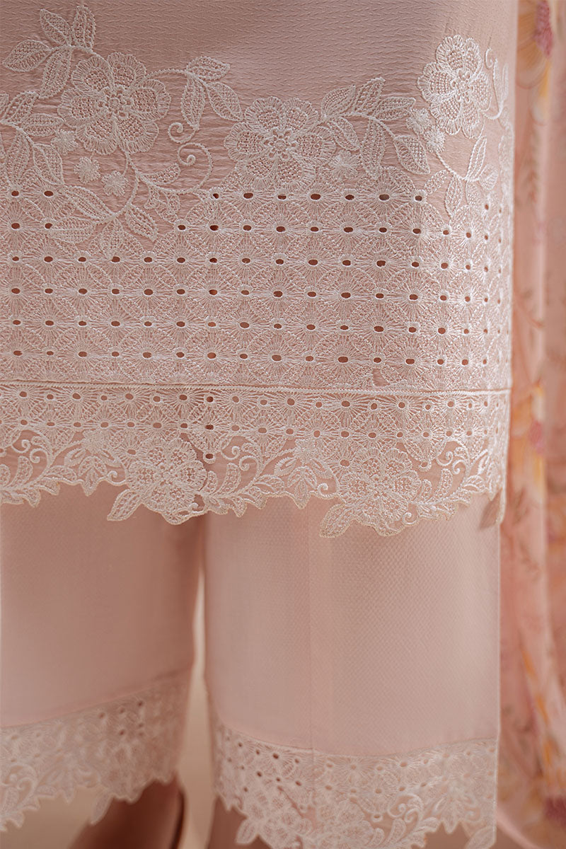 ROSE DUST-3PC (SHIRT, TROUSER & DUPATTA) - Pehnaawaa