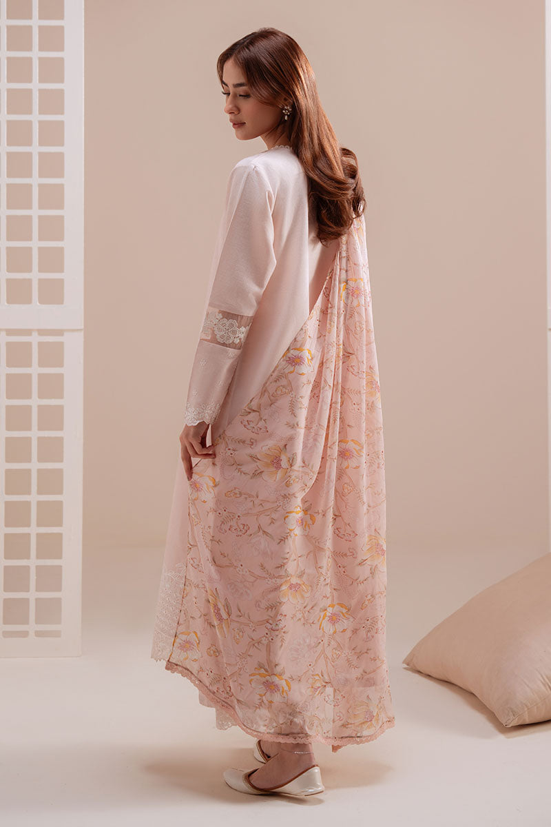 ROSE DUST-3PC (SHIRT, TROUSER & DUPATTA) - Pehnaawaa