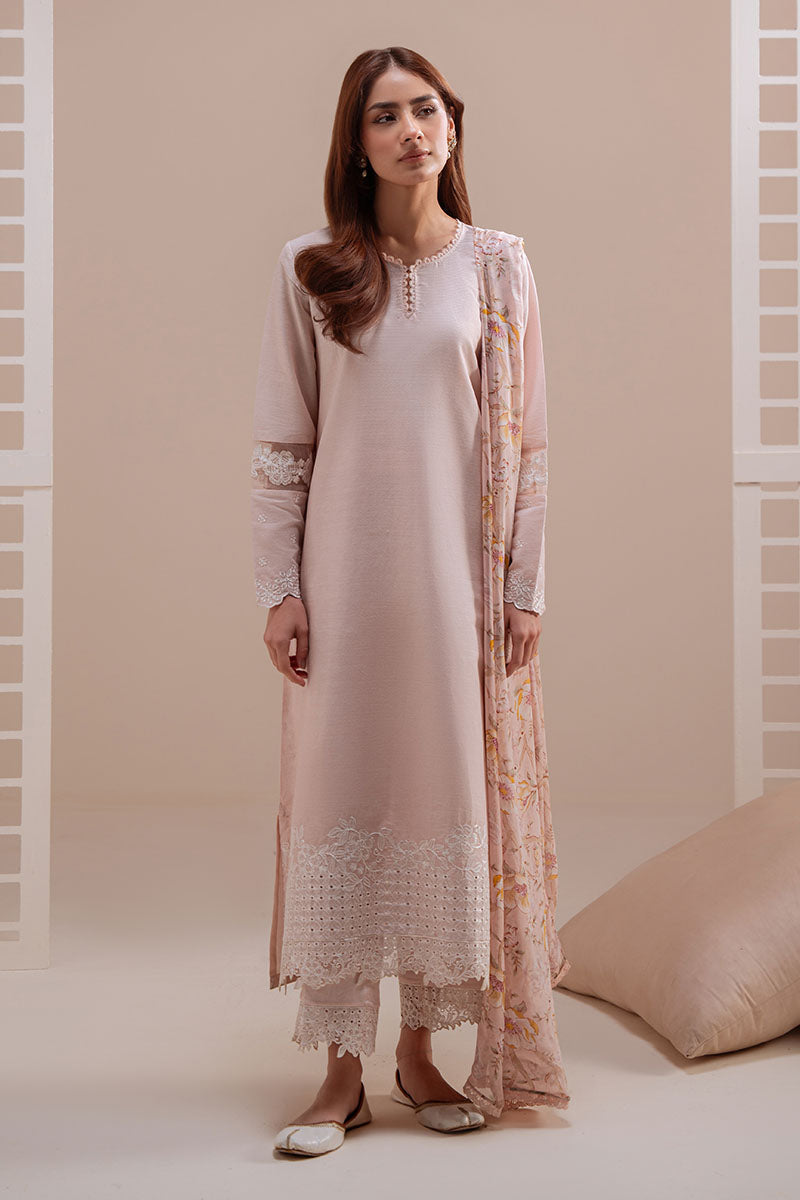 ROSE DUST-3PC (SHIRT, TROUSER & DUPATTA) - Pehnaawaa