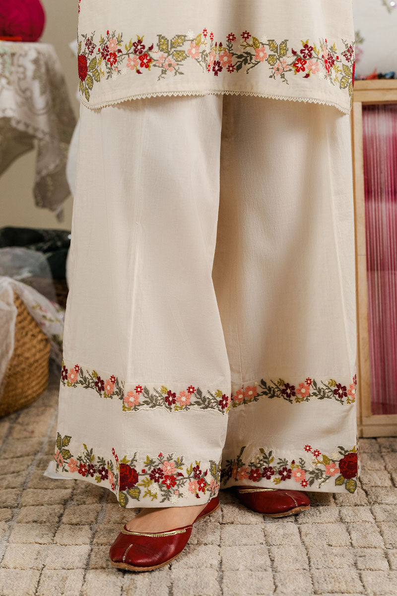 BEIGE BLOSSOM-2PC (SHIRT & TROUSER) - Pehnaawaa