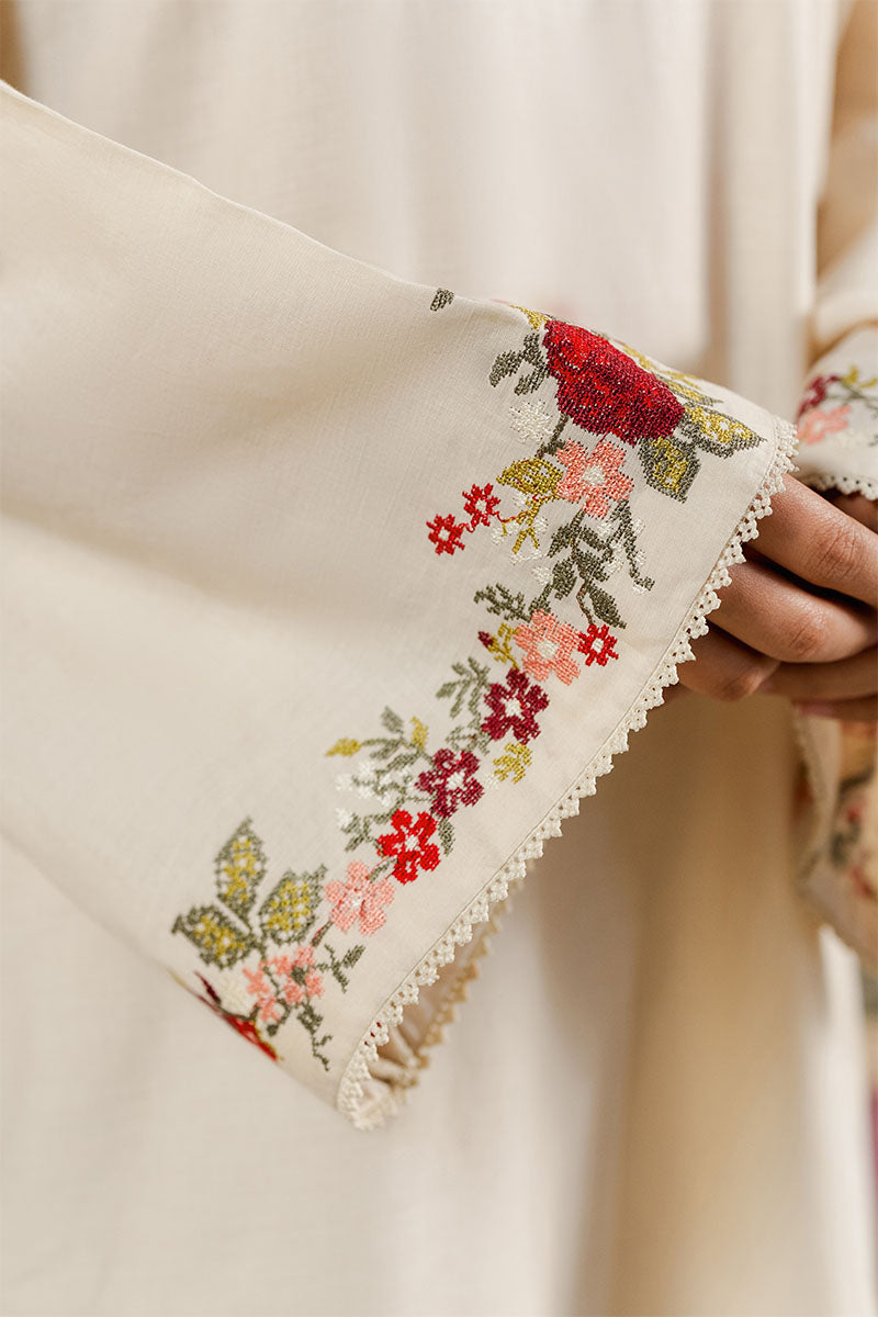 BEIGE BLOSSOM-2PC (SHIRT & TROUSER) - Pehnaawaa