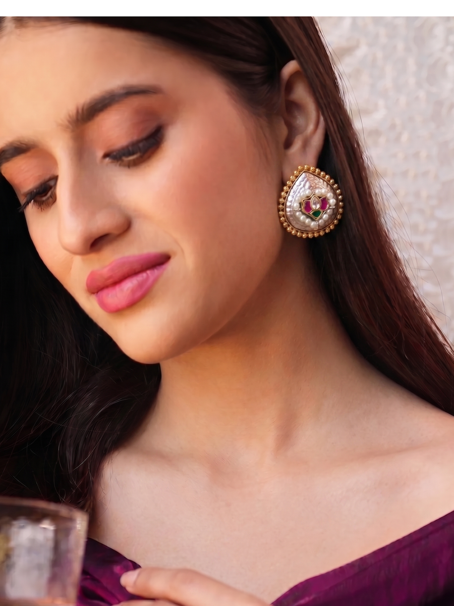 Tanvika Majestic Auric Radiance Timeless Stud Earrings