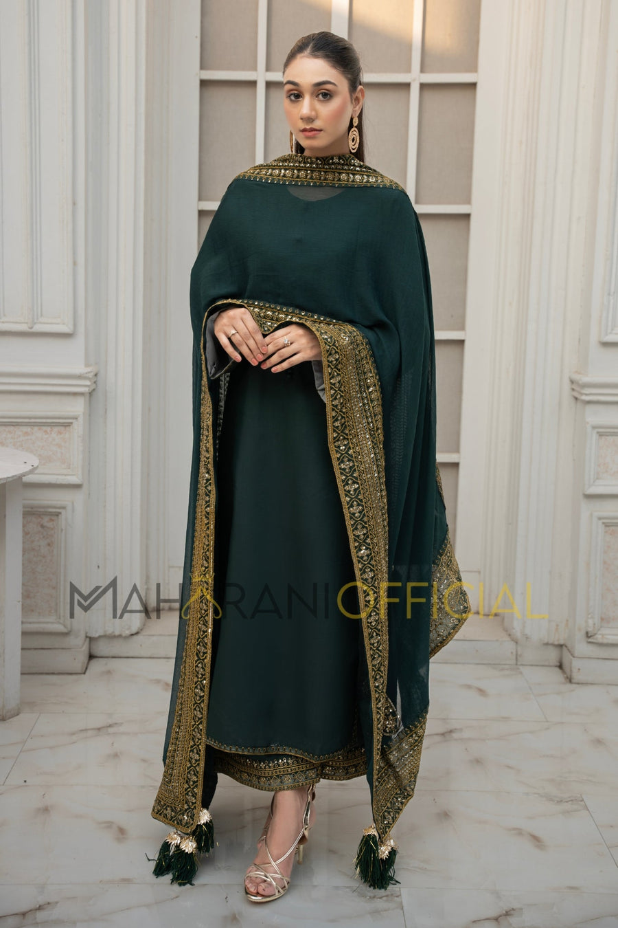Green Mystique 3 piece Embroidered Luxury Pret For Women