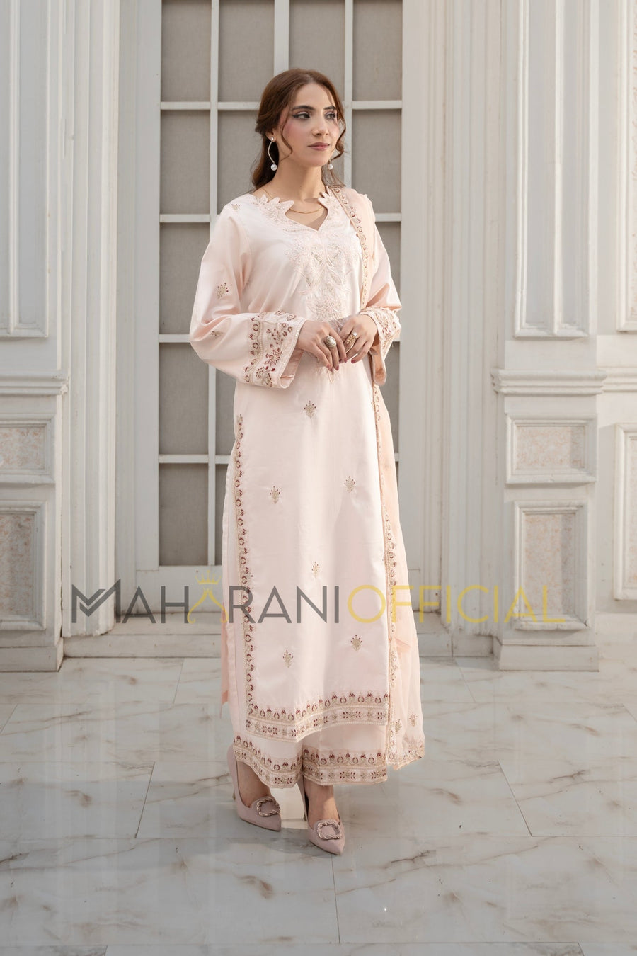 Pink Azure Petal 3 piece Embroidered Luxury Pret For Women