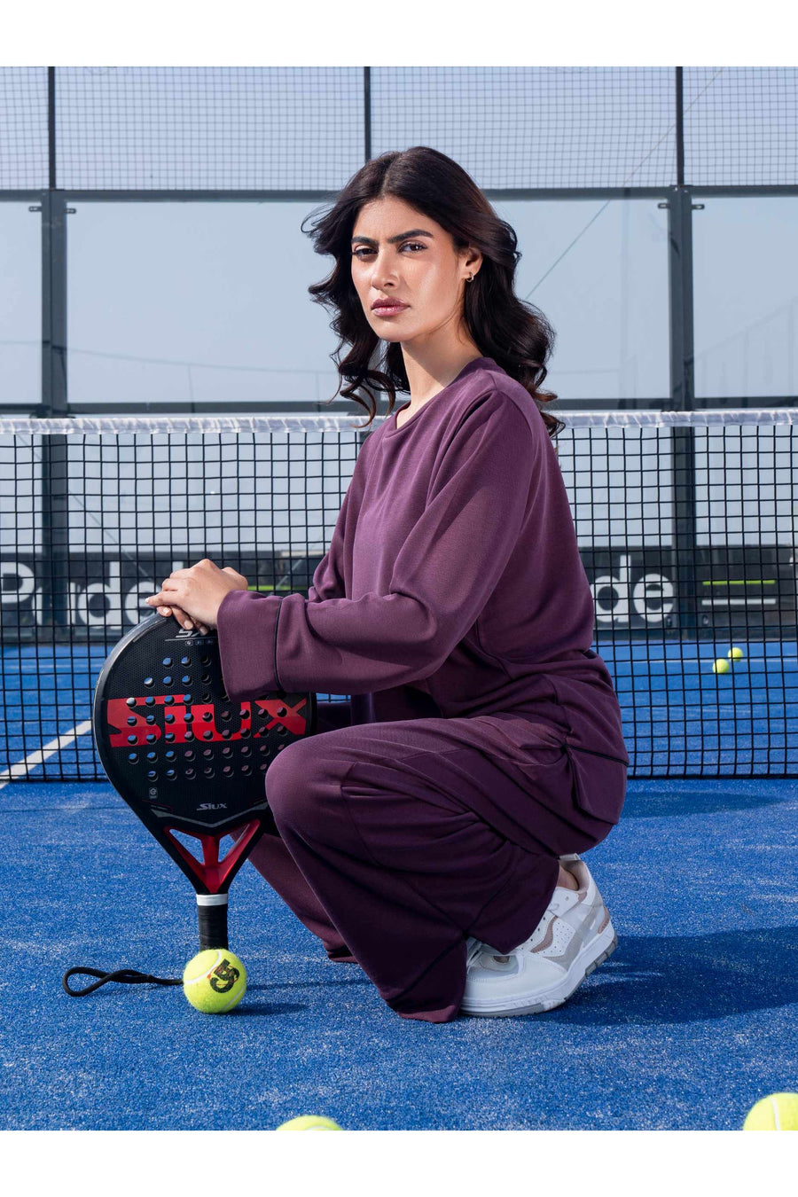 Plum Jersey Knit 2-Piece Co-Ord | Contrast Folded Hem