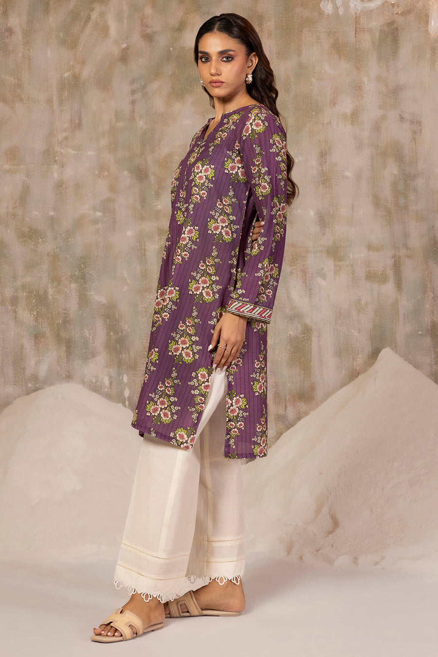 Pure Khaddar Handloom Kurta Purple - Pehnaawaa