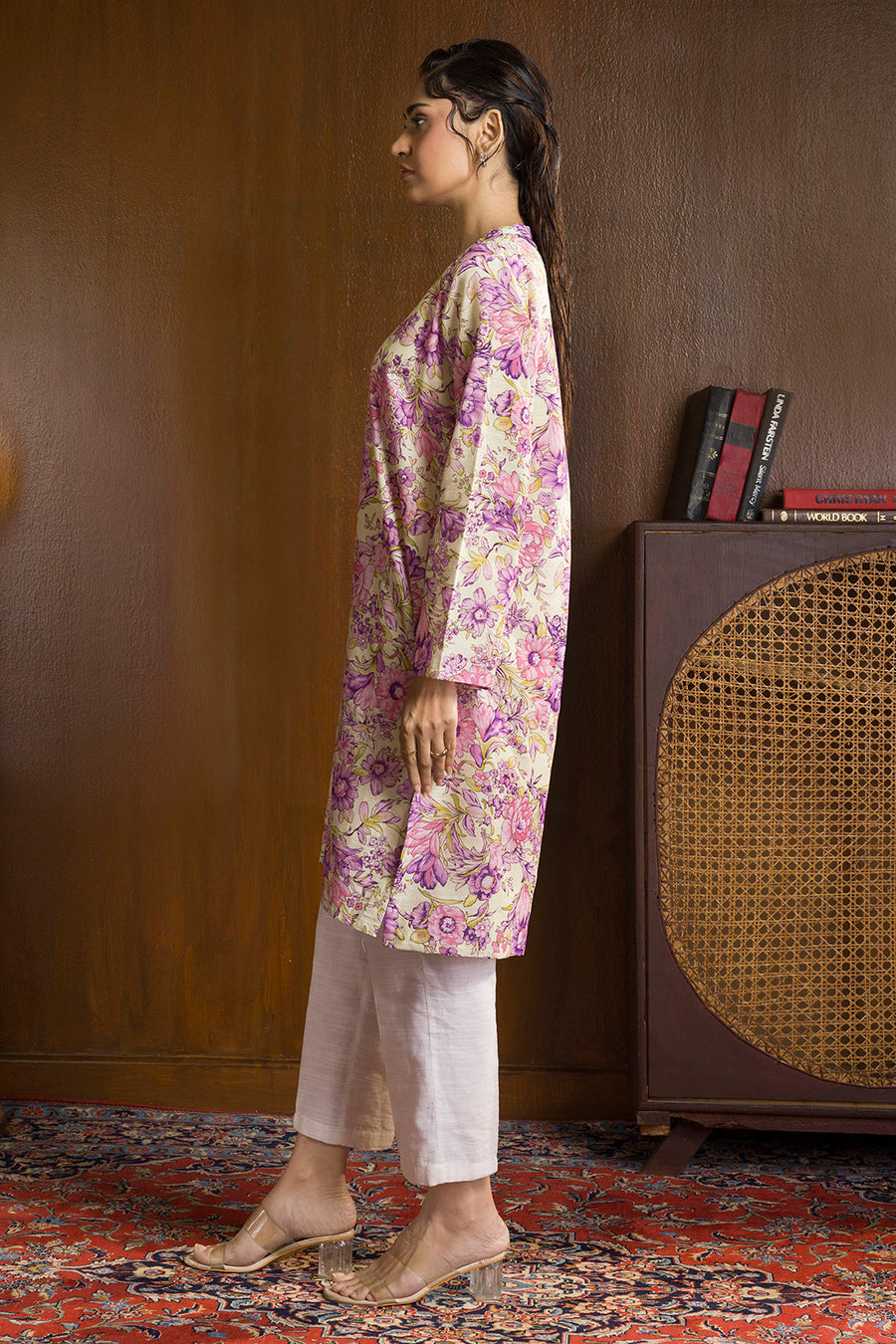 Plum Floral Lawn 2-Piece Salwar Kameez | Vibrant Garden Print