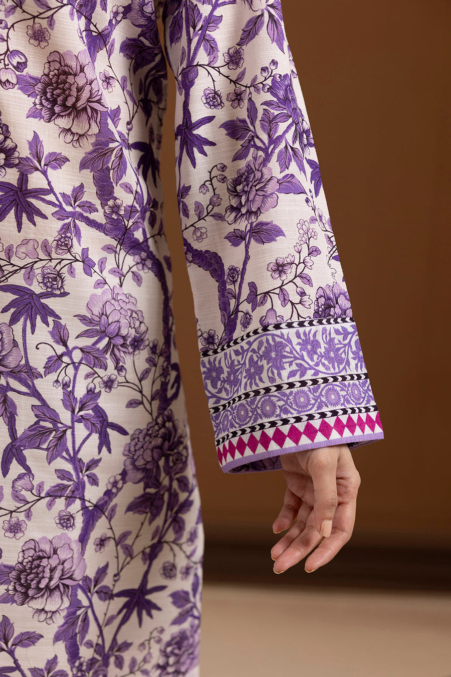 Plum Lawn 3-Piece Kurta Set | Gota Patti Border