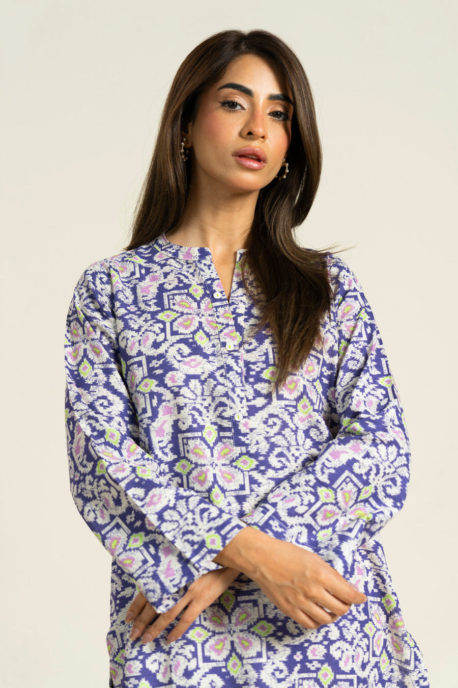 Timeless Khaddar Printed Shirt - Pehnaawaa