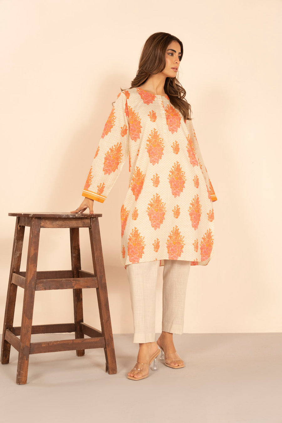 Khaddar Printed Shirt Classic Look - Pehnaawaa