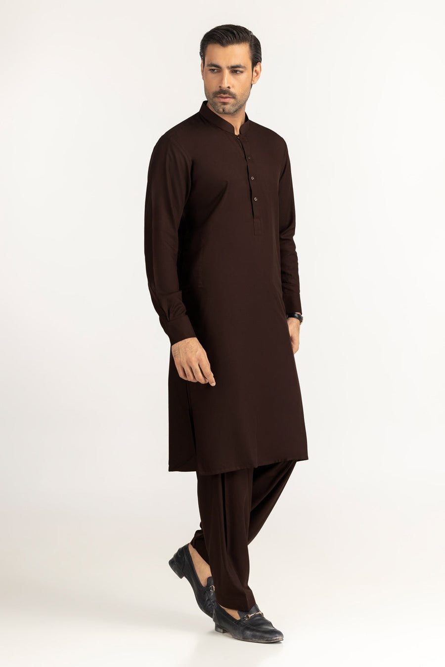 Off-White Silk-Blend 2-Piece Kurta | Mandarin Collar