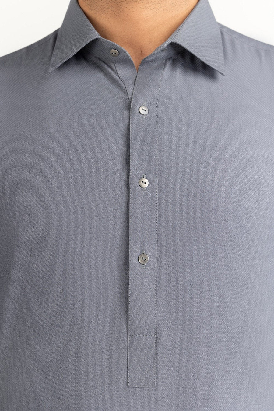 Off-White Silk-Blend 2-Piece Kurta | Mandarin Collar