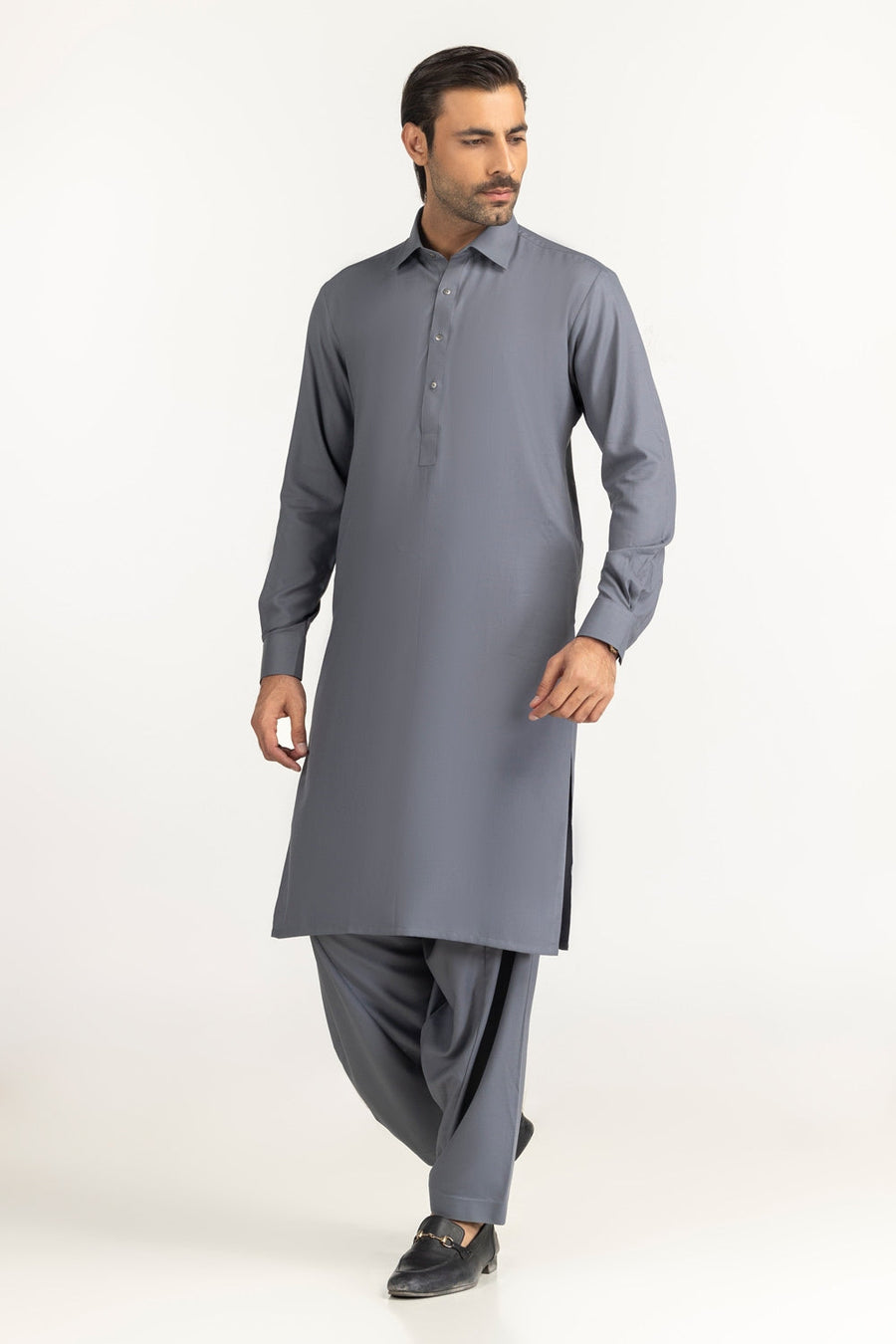 Off-White Silk-Blend 2-Piece Kurta | Mandarin Collar