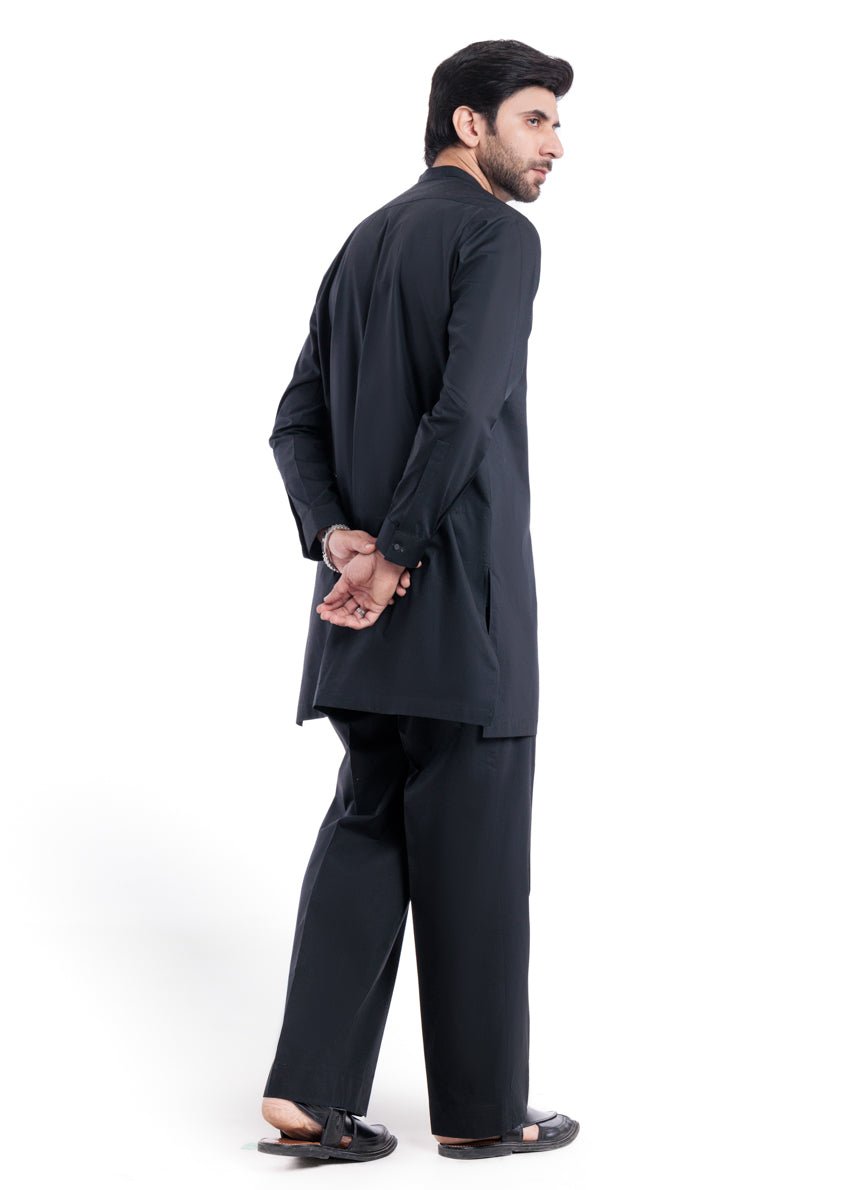 Black - Blended - Kurta Trouser - (MP2PBBW25ADD16) - Pehnaawaa