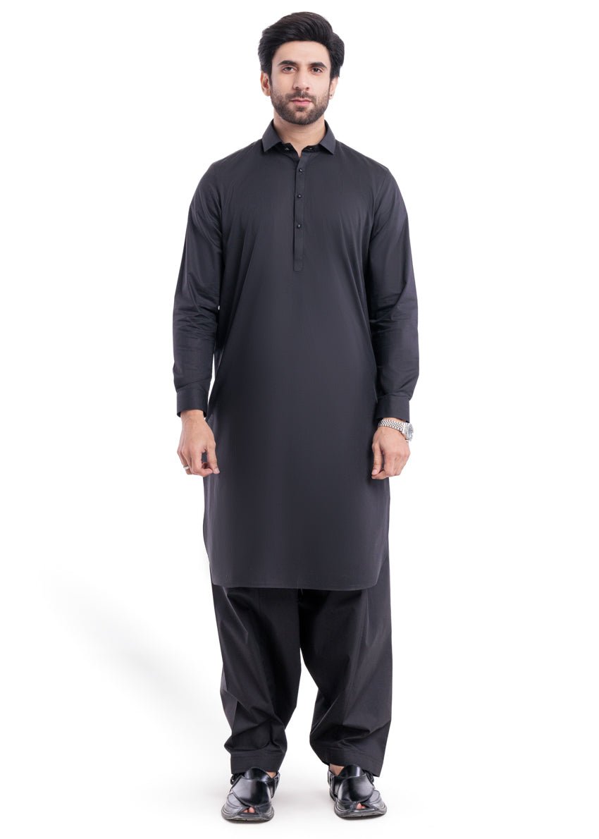 Black - Cotton - Shalwar Suit - (MPS25SSS2055) - Pehnaawaa