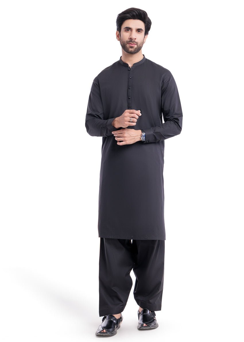 Black - Cotton - Shalwar Suit - (MPS25SSS2056) - Pehnaawaa