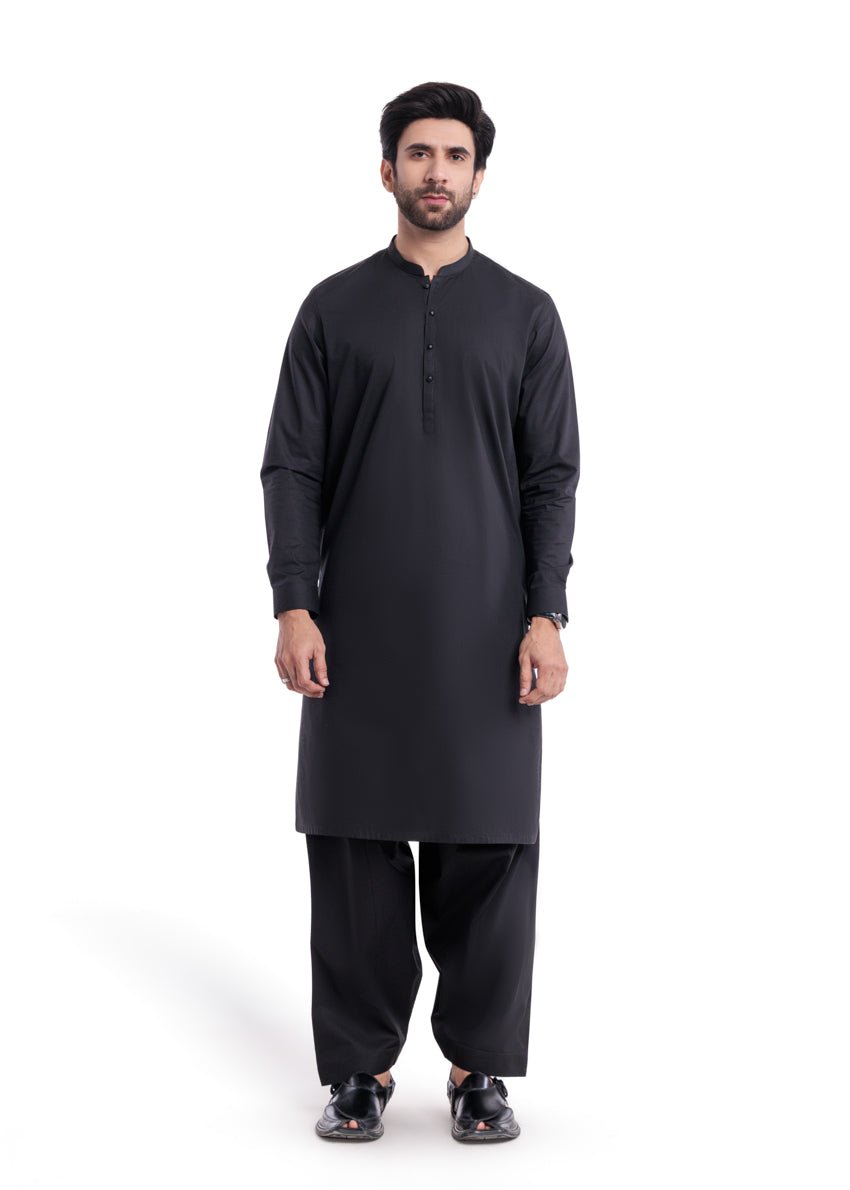 Black - Cotton - Shalwar Suit - (MPS25SSS2056) - Pehnaawaa
