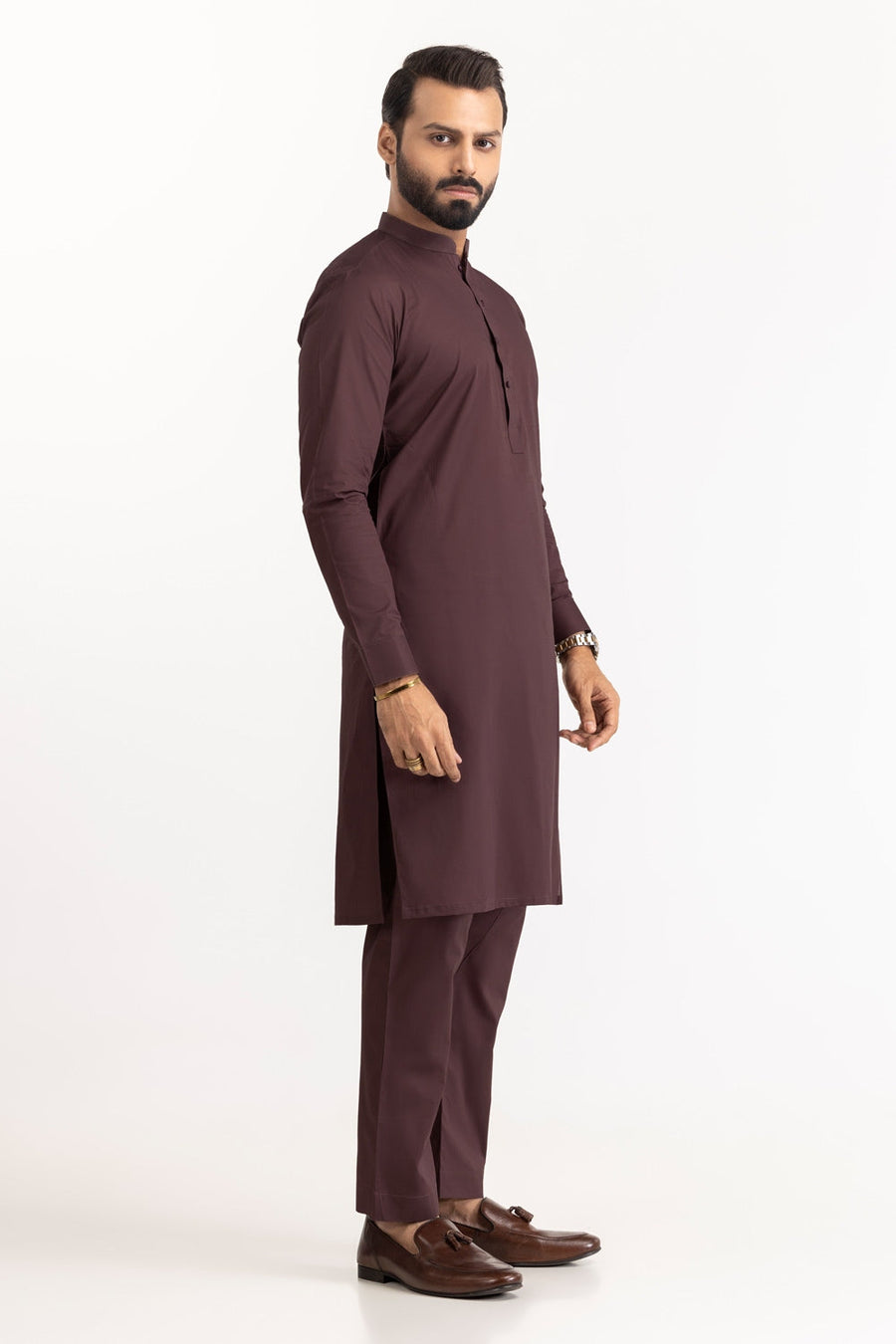 Off-White Cotton 2-Piece Men's Kurta | Classic Collar Silhouette