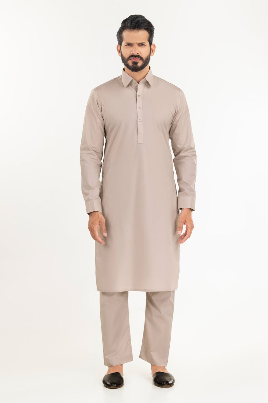 Off-White Cotton 2-Piece Men's Kurta | Classic Collar Silhouette
