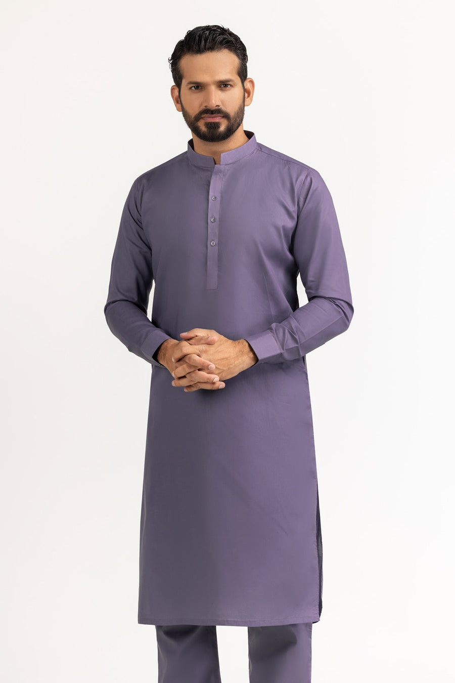 Off-White Cotton 2-Piece Men's Kurta | Classic Collar Silhouette