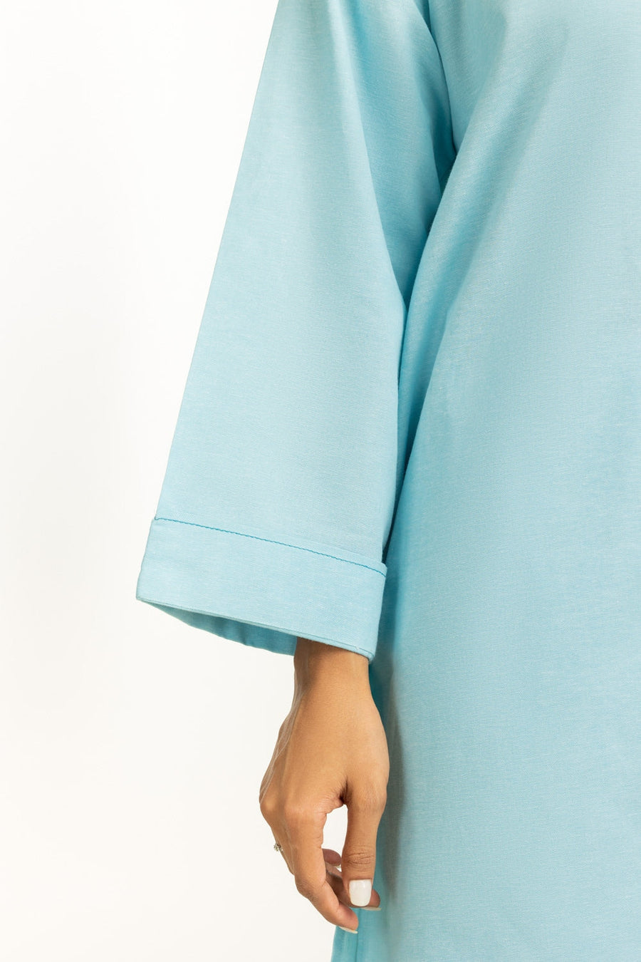 Aqua Cotton Chambray 2-Piece Shirt Set | Relaxed Collar