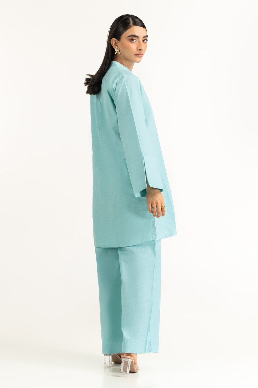 Sage Chambray 2-Piece Co-Ord Set | Flared Bell Sleeves