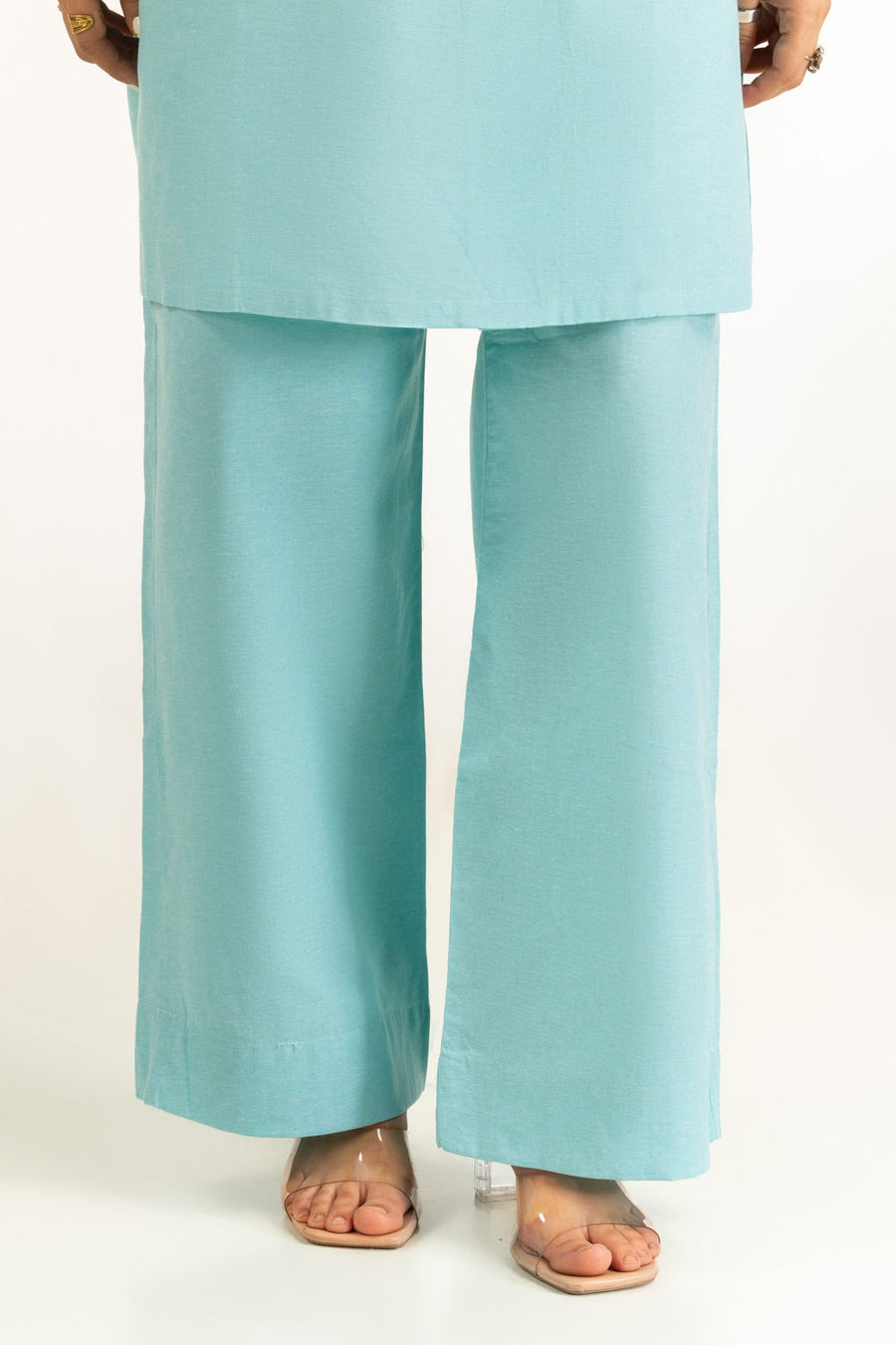 Sage Chambray 2-Piece Co-Ord Set | Flared Bell Sleeves