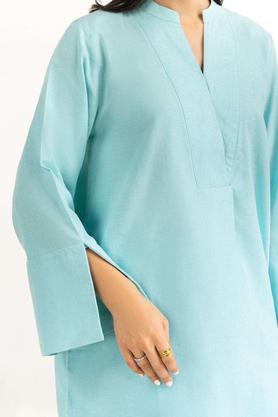 Sage Chambray 2-Piece Co-Ord Set | Flared Bell Sleeves