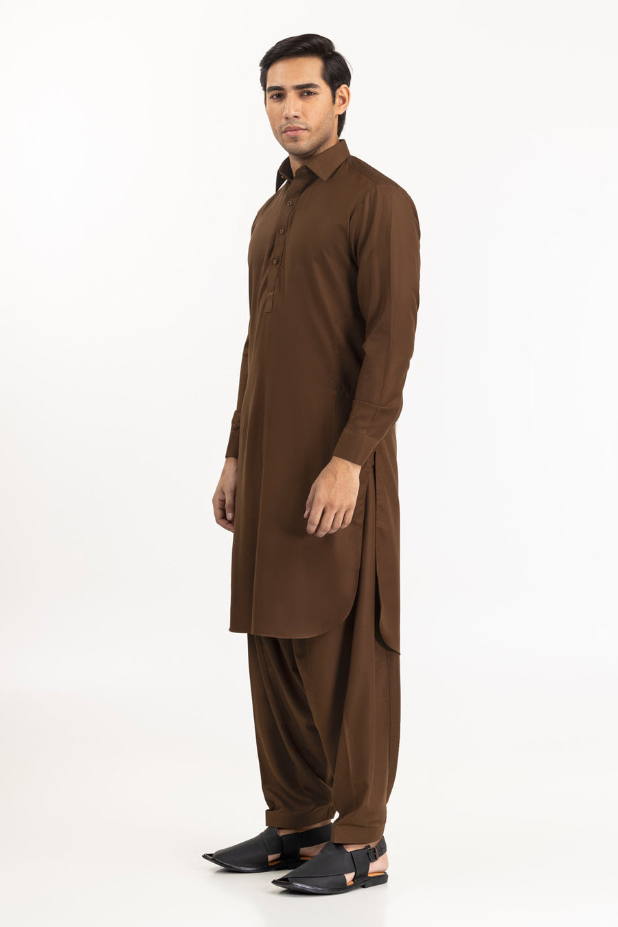 Midnight Navy Cotton Silk 2-Piece Kurta | Mandarin Collar