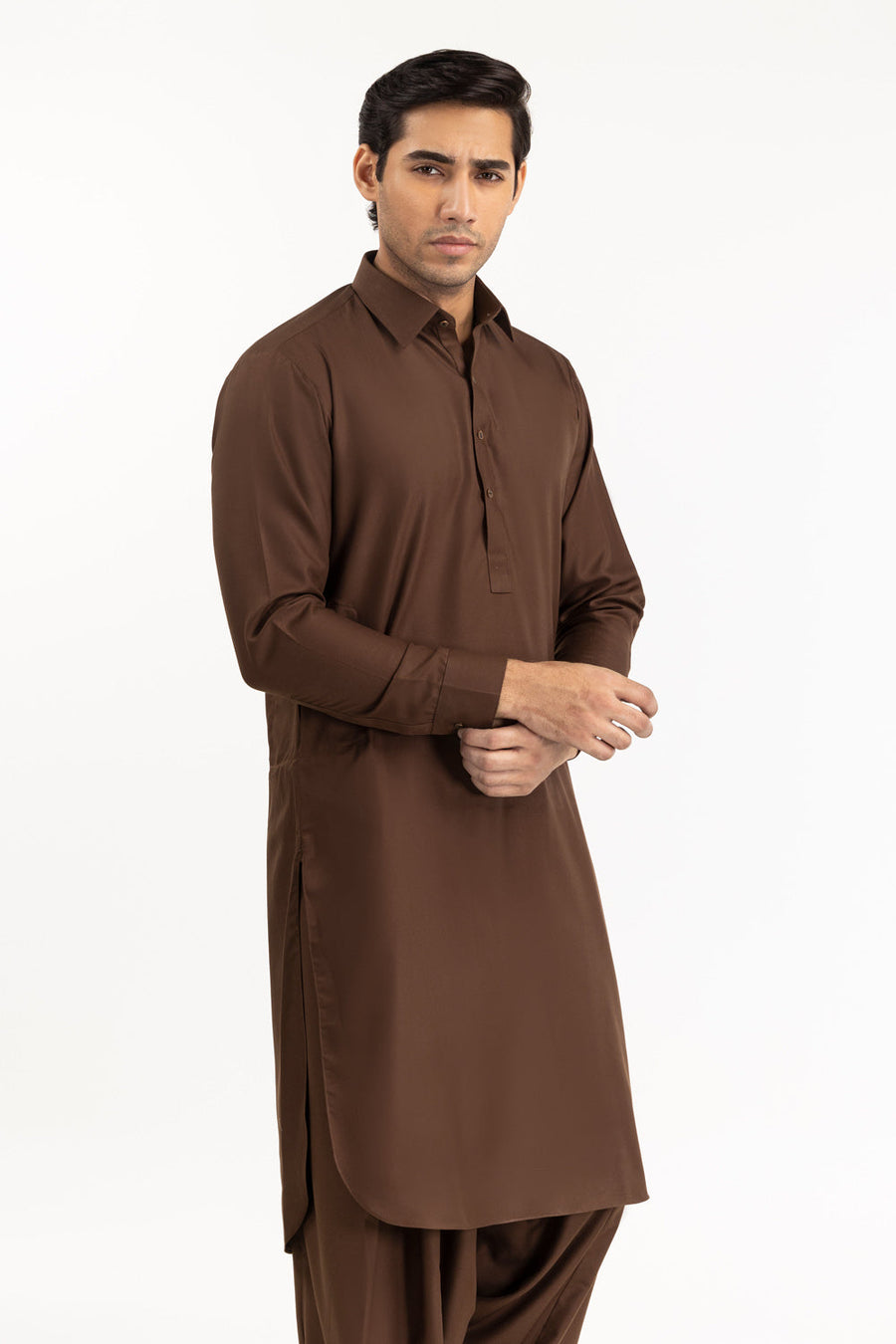 Midnight Navy Cotton Silk 2-Piece Kurta | Mandarin Collar