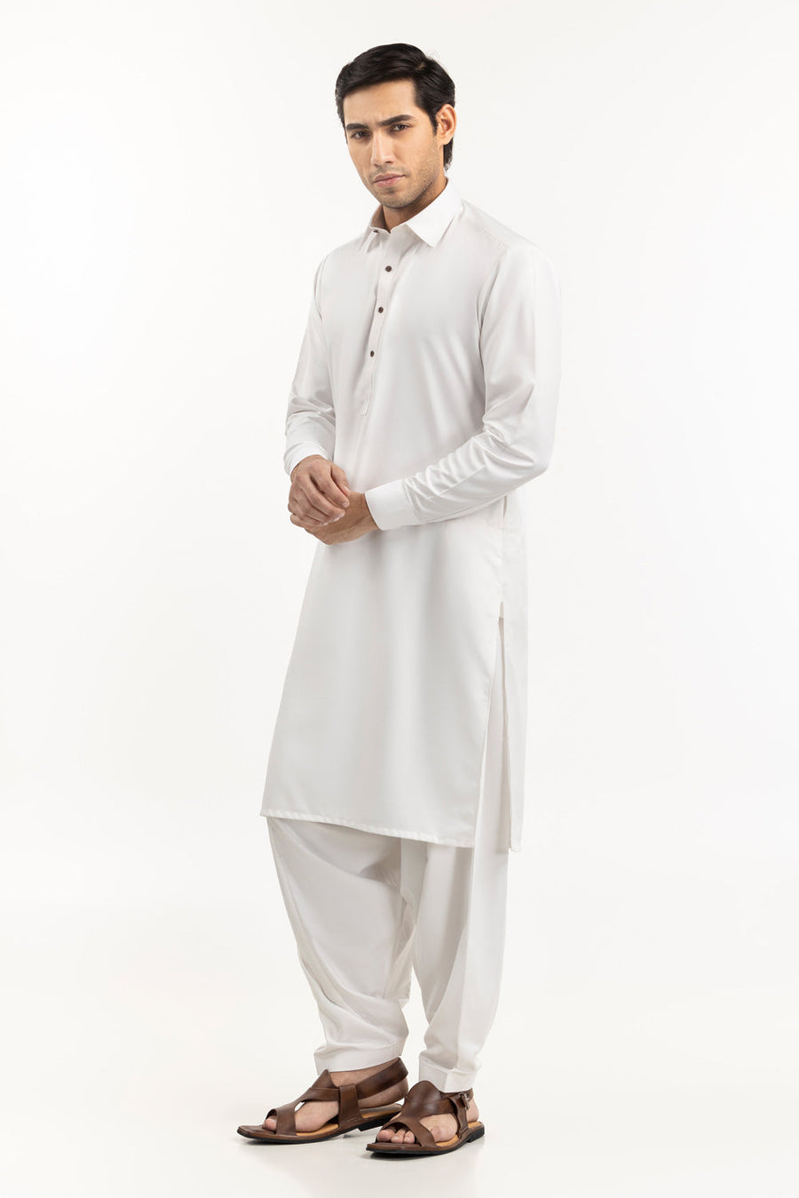 Midnight Navy Cotton Silk 2-Piece Kurta | Mandarin Collar