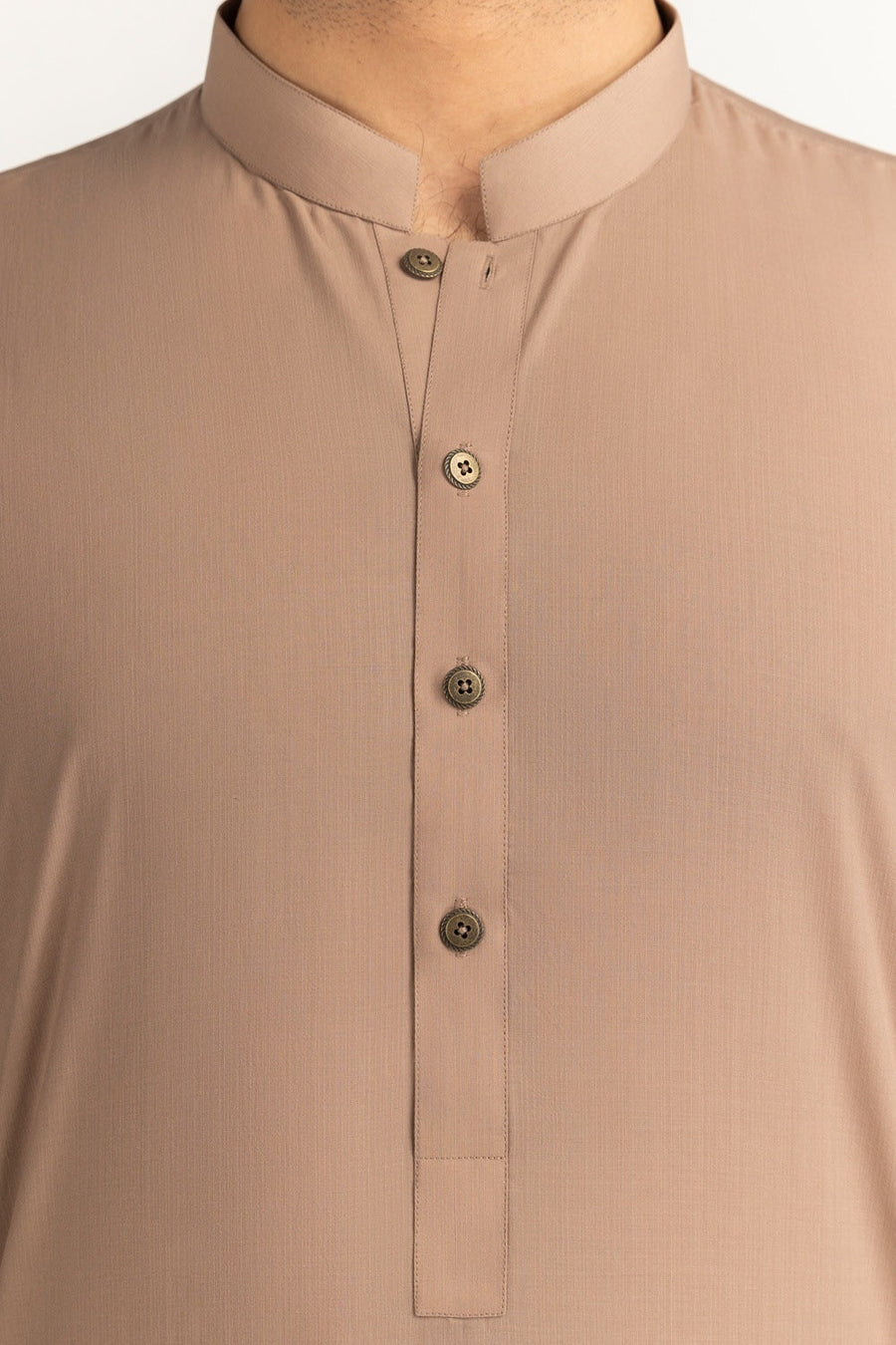 Olive Cotton 2-Piece Men's Kurta | Button-Front Collar