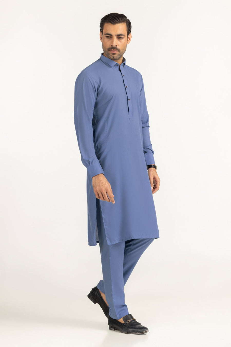 Olive Cotton 2-Piece Men's Kurta | Button-Front Collar
