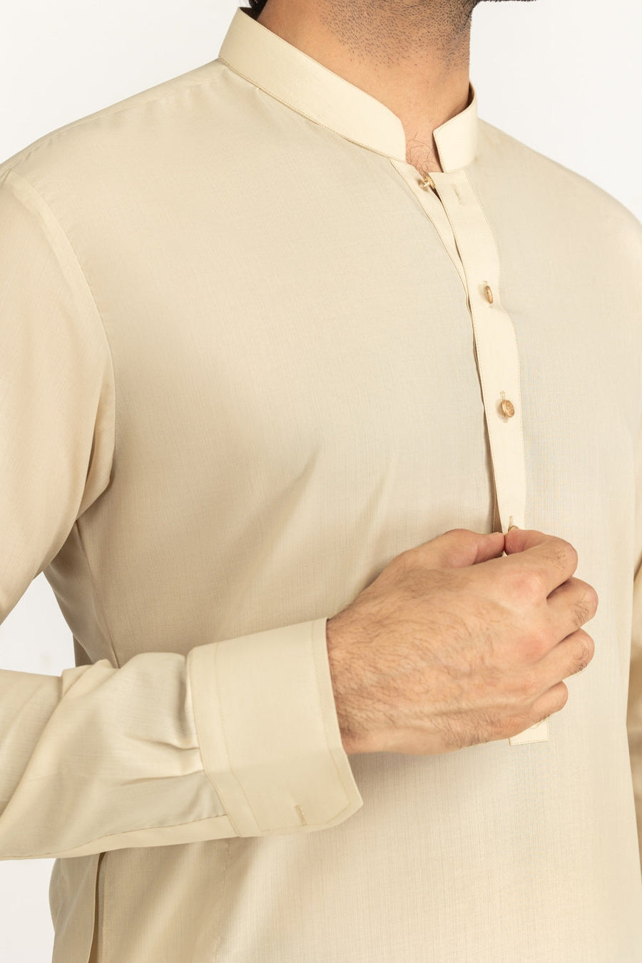 Olive Cotton 2-Piece Men's Kurta | Button-Front Collar