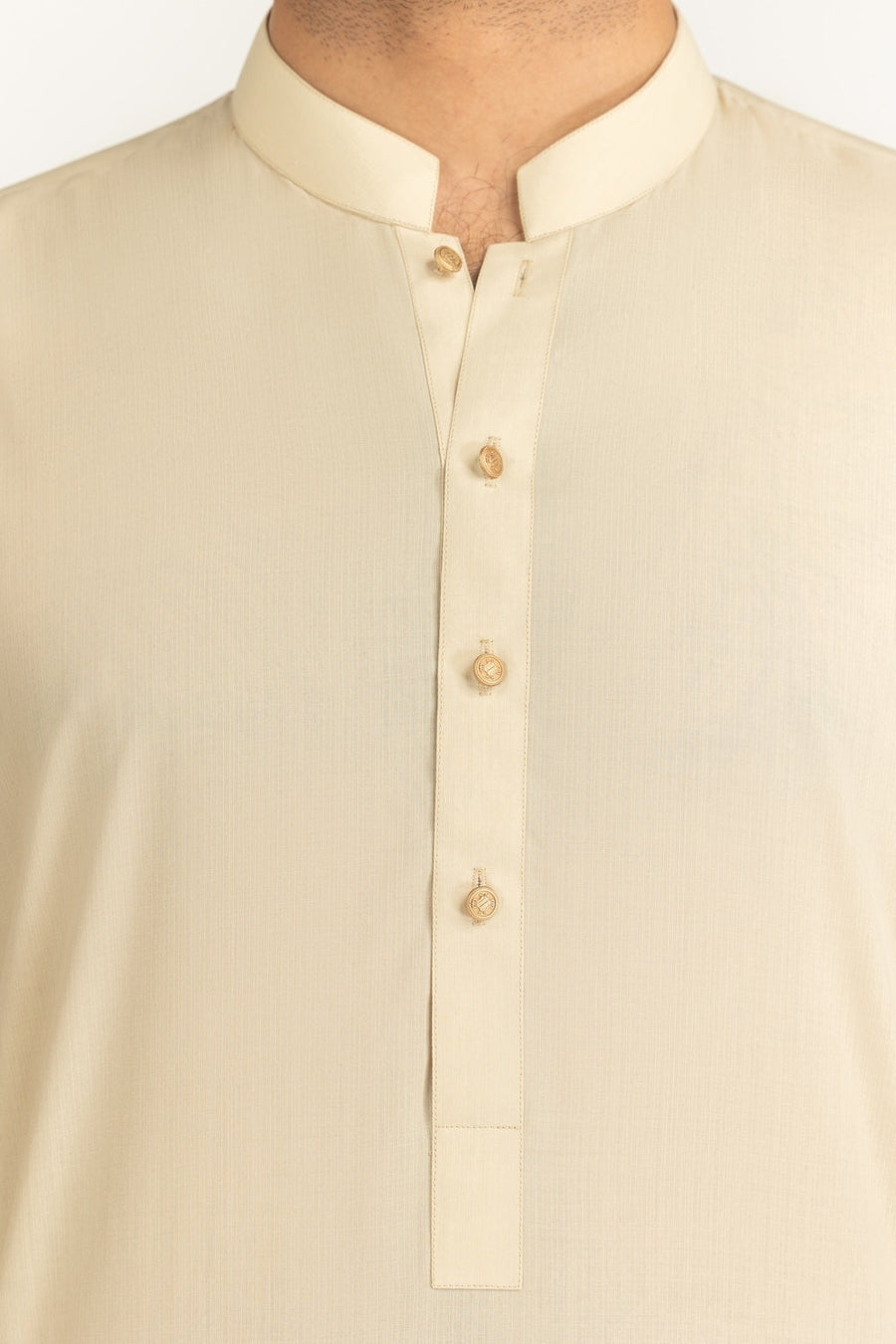 Olive Cotton 2-Piece Men's Kurta | Button-Front Collar