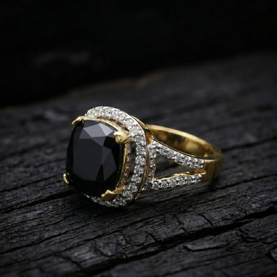 Delicate Sterling Ring with Gold Polish - Pehnaawaa