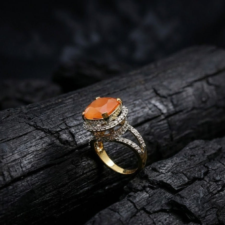 Delicate Sterling Ring with Gold Polish - Pehnaawaa